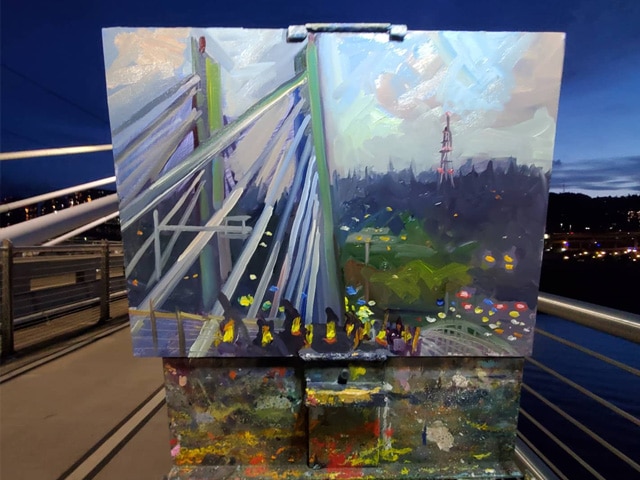 A plein air painting of the event by Jonathan Luczycki (courtesy of luczycki.com)